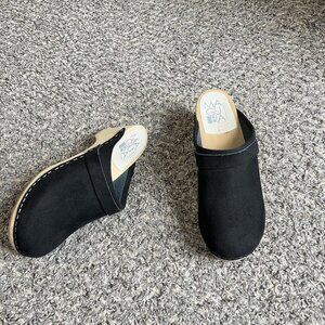 Black Suede Clogs
